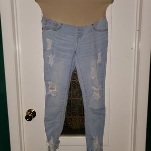 Maternity, distressed, jeans
